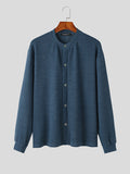 Mens Solid Knit Casual Long Sleeve Shirt SKUK29987
