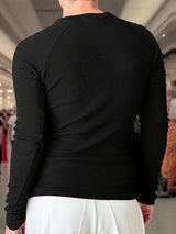 Mens Solid Color Textured Long Sleeve T-Shirt SKUK95633