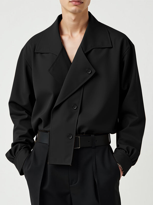 Mens Solid Color Casual Long Sleeve Shirt SKUL08417