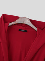 Men's Solid Color Tie Hooded Two Pieces Outfit SKUL45401