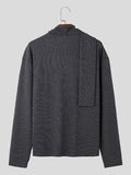 Mens Solid Scarf Design Knit Pullover Sweater SKUK39284