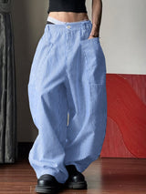 Men's Large Pocket Striped Casual Pant SKUL30582