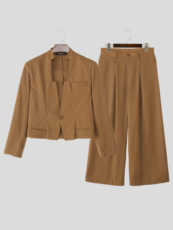 Men's Solid Casual Two Pieces Outfit SKUL30502