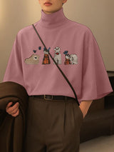 Men's Fun Embroidered High Neck T-Shirt SKUL39008