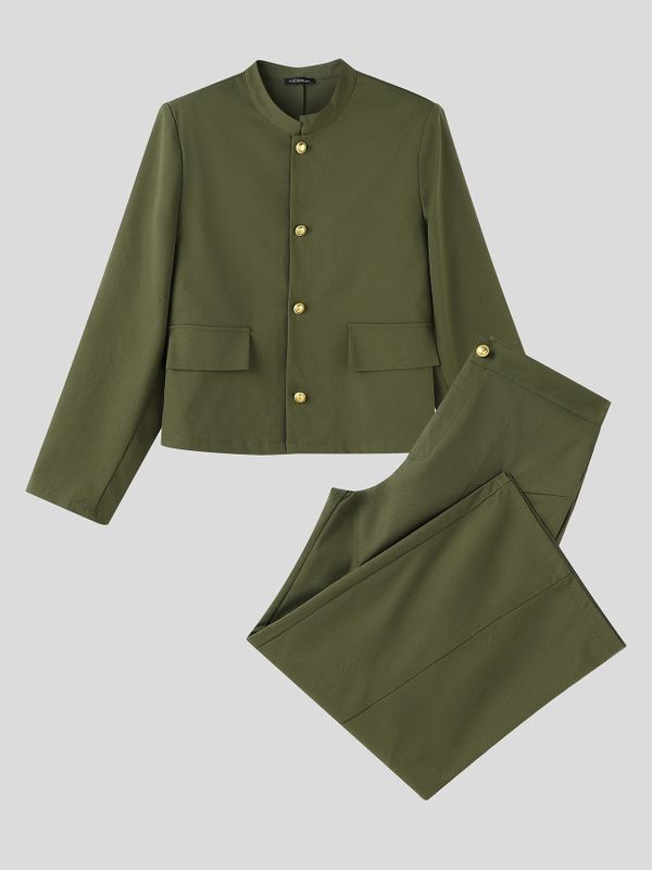 Men's Early Autumn Preppy Two Pieces Outfit SKUL81729