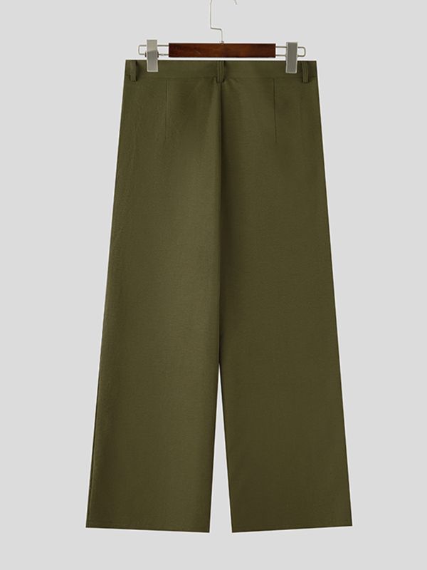 Men's Avant Garde Asymmetrical Draped Overlay Wide Leg Loose Pant SKUL68168