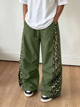 Men's Y2K Streetwear Leopard Print Side Stripe Oversized Baggy Track Pant SKUL69082