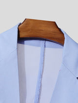 Men's Avant-Garde Mesh Patchwork Epaulet Zipper Short Sleeve Blazer SKUL63851