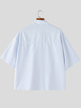 Men's Asymmetrical Striped Patchwork Oversized Colorful Button Shirt SKUL60812