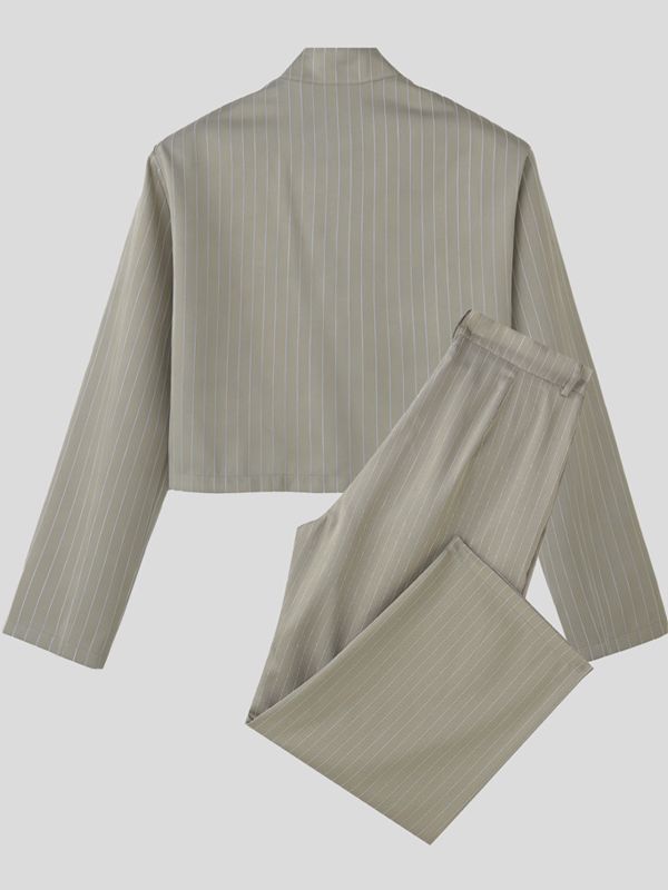 Men's Stripe High Waist Two Pieces Outfit SKUL46102