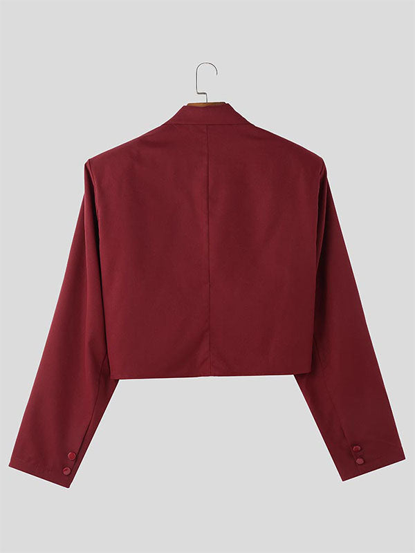 Mens 3D Floral Patchwork Cropped Long Sleeve Blazer SKUL02389