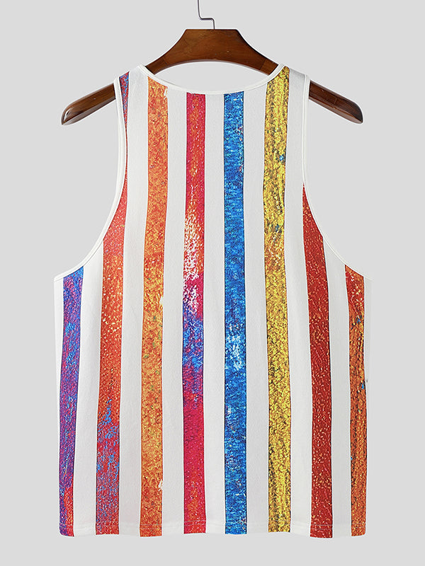 Mens Colorful Striped Casual Tank SKUL15157