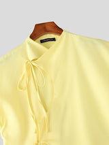 Men's Tie Hollow Short Sleeve T-shirt SKUL58915