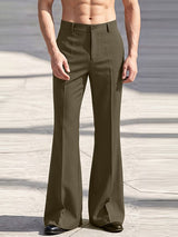 Men's Retro Clean Fit Crisp Drape Tailored Long Flared Suit Pant SKUL82469