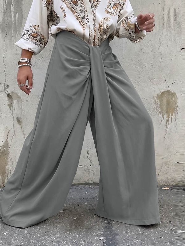 Mens Deconstructed Knotted Design Solid Color Pant SKUK67482