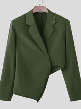 Men's Tassel Patchwork Asymmetric Hem Blazer SKUL43713