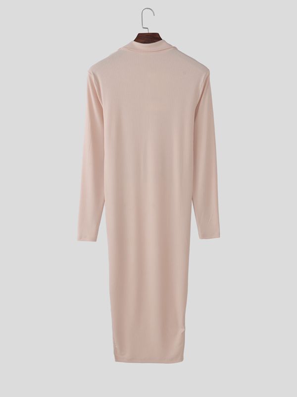 Men's Deconstructed Textured Long Hem Long Sleeve T-shirt SKUL53022