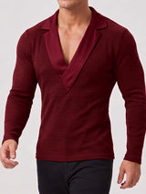 Men's Solid Color Knit Long Sleeve Sweater SKUL31942