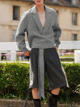 Men's Ribbon Patchwork Lapel Long Sleeve Hoodie SKUL43636