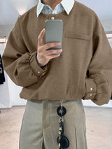 Men's Faux Two Piece Long Sleeve Shirt SKUL37698