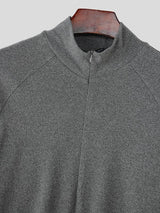 Men's Solid Color Knitted Stretch Long Sleeve T-Shirt SKUL39021