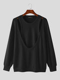 Mens Deconstruction Solid Knit Pullover Sweater SKUK38259