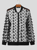 Mens Butterfly Decoration Mesh See Through Jacket SKUK48014