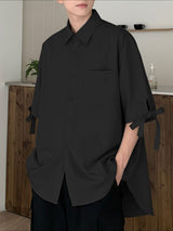 Men's Bow Tie Half Sleeve Shirt SKUL39894