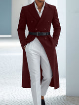 Men's Solid Color Waist-Defined Casual Coat SKUL28389