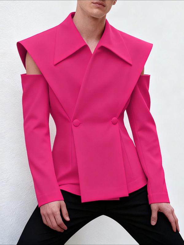 Men's Deconstructed Off Shoulder Casual Blazer SKUL45333