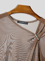 Men's Sheer Mesh Long Sleeve T-Shirt SKUL28377