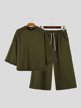 Men's Urban Streetwear Casual Daily Oversized Drop-Shoulder Two Pieces Outfit SKUL83190