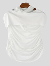 Men's Sheer Mesh Patchwork Hollow Sleeveless T-Shirt SKUL15199