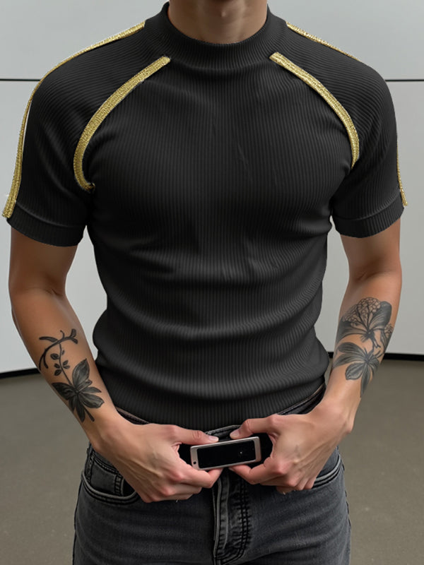 Men's Colorblock Knit Short Sleeve T-Shirt SKUL20161