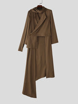 Men's Irregular Hem Scarf Long Sleeve Blazer SKUL34122