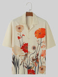Mens Floral Print Casual Short Sleeve Shirt SKUK51218