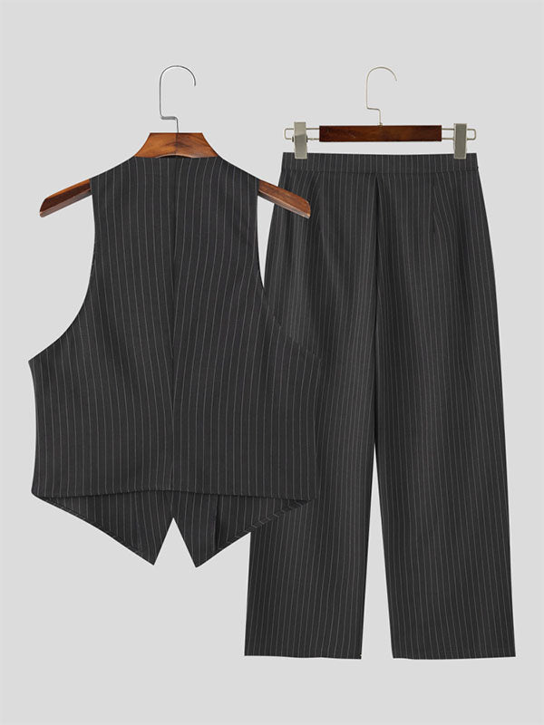 Men's Striped Casual Two Pieces Outfit SKUL22575