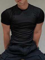 Men's Faux Two-Piece Versatile Stretch Short Sleeve T-Shirt SKUL35292