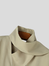 Men's Avant-Garde Runway Evening Gala Slit Cape Sleeve Scarf Neck Cardigan SKUL84581