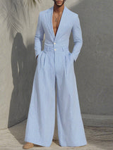 Mens Striped Casual Loose Long Sleeve Jumpsuit SKUL27277