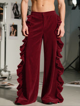 Men's Ruffled Patchwork Casual Pant SKUL29567