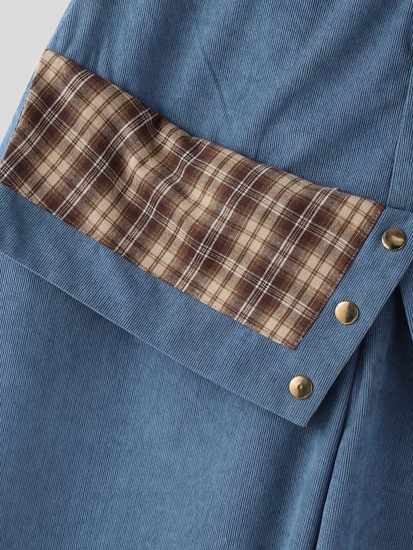 Men's Deconstructed Plaid Patchwork Wide Leg Pant SKUL51756