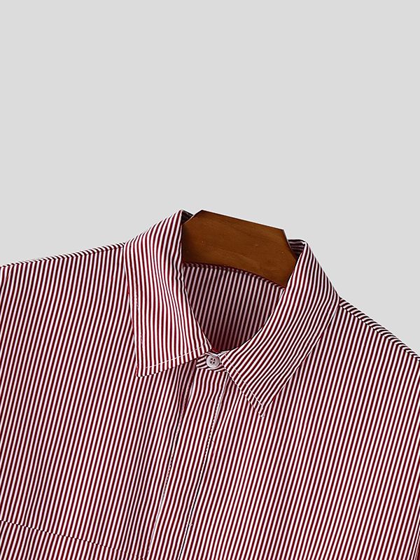 Men's Striped Casual Long Sleeve Shirt SKUL37285