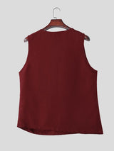 Men's Avant-Garde Asymmetric Wrap Deep V-Neck Muscle Tank SKUL68369
