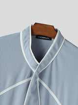 Men's Contrast Color Line Flared Sleeve Shirt SKUL46206