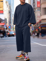 Men's City Boy Minimalist Oversized Dropped Shoulder Two Pieces Outfit SKUL75665