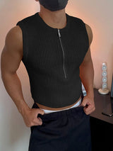 Men's Solid Color Textured Casual Tank SKUL41392