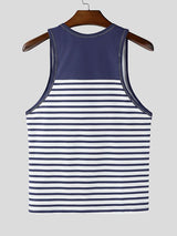 Men's Stripe Contrast Color Casual Tank SKUL47888