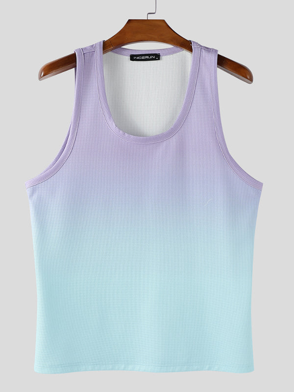 Mens Gradient Textured Casual Tank SKUL15039