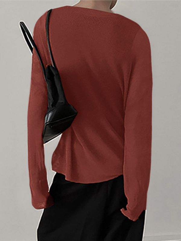 Men's Lazy Style Hollow Knit Long Sleeve T-Shirt SKUL38539